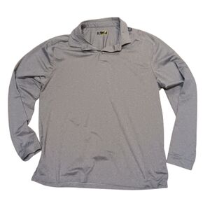 PGA TOUR MEN'S SIZE LARGE GRAY LONG SLEEVE 3 BUTTON COLLAR SHIRT.